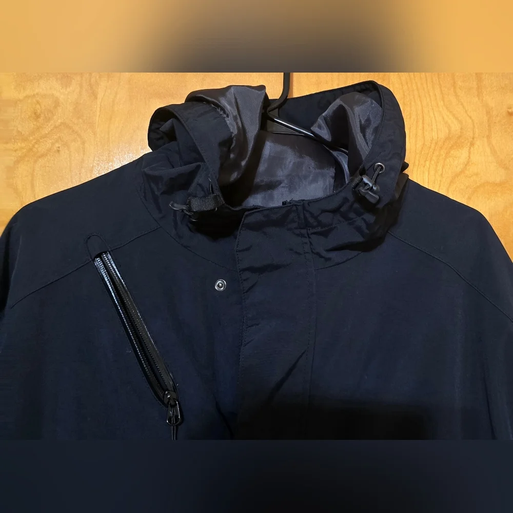 Men's XL Port Authority Cascade Waterproof Hooded Jacket Raincoat Parka Black - Picture 7 of 16